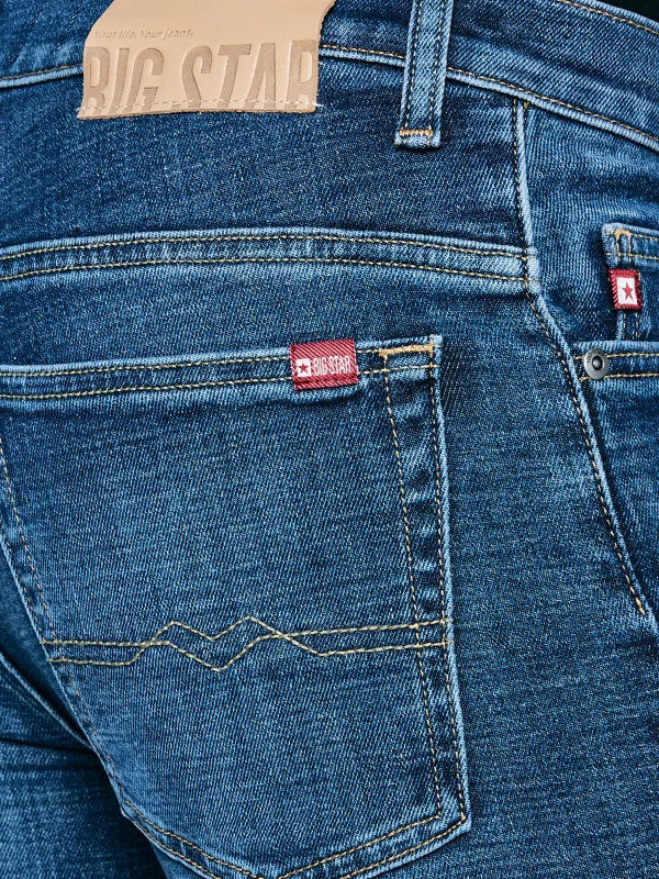 Jeansy męskie skinny z przetarciami niebieskie Jeffray 366