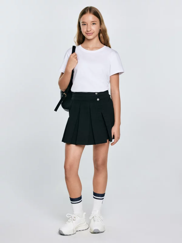 Spódnico-szorty dziewczęce rozkloszowane czarne Kardilana 906