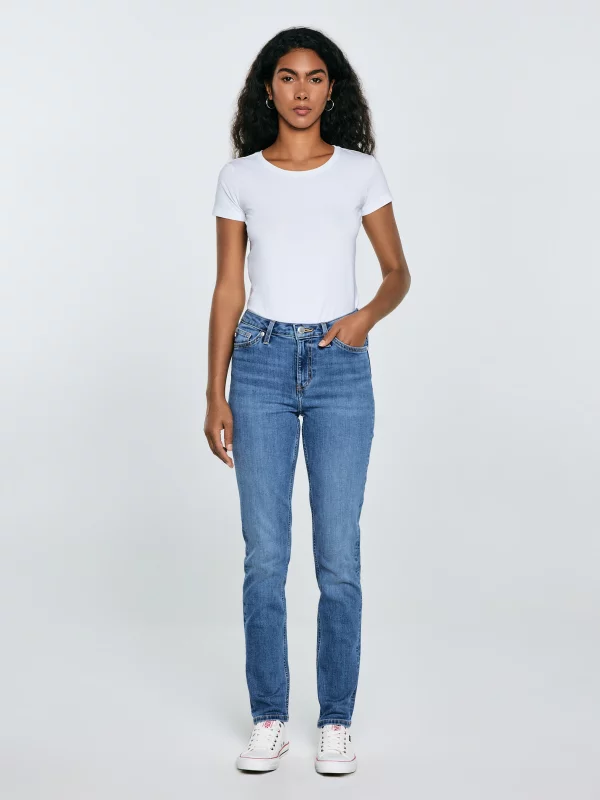 Jeansy damskie z wysokim stanem niebieskie Katrina High Waist 311