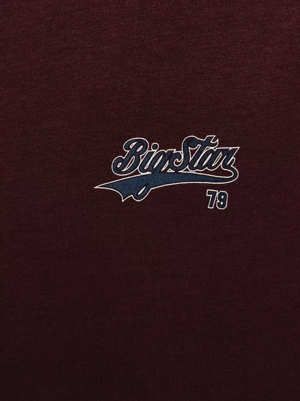 Koszulka dziewczęca z kontrastowym wykończeniem bordowa Kola 604