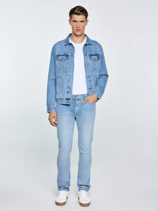 Jeansy męskie dopasowane niebieskie Martin 213