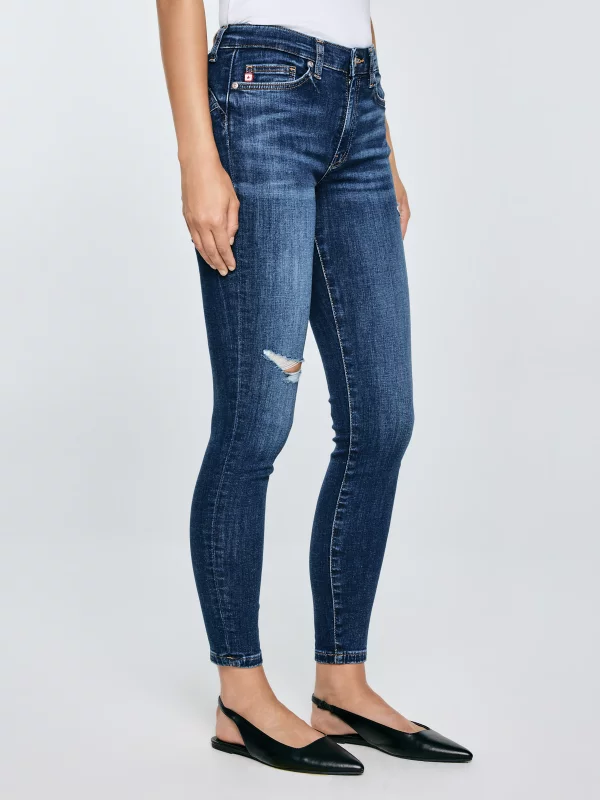 Jeansy damskie push up z wysokim stanem niebieskie Melinda High Waist 521