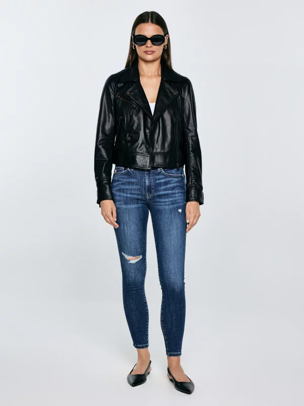 Jeansy damskie push up z wysokim stanem niebieskie Melinda High Waist 521