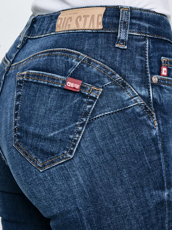 Jeansy damskie push up z wysokim stanem niebieskie Melinda High Waist 521