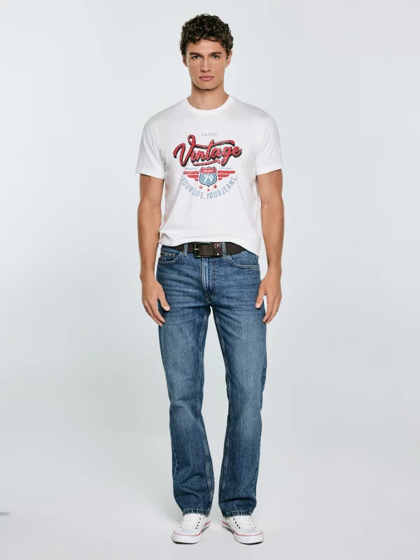 Koszulka męska z nadrukiem biała Merret 100