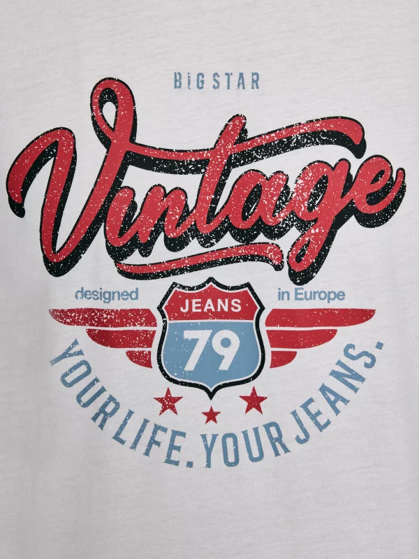 Koszulka męska z nadrukiem biała Merret 100