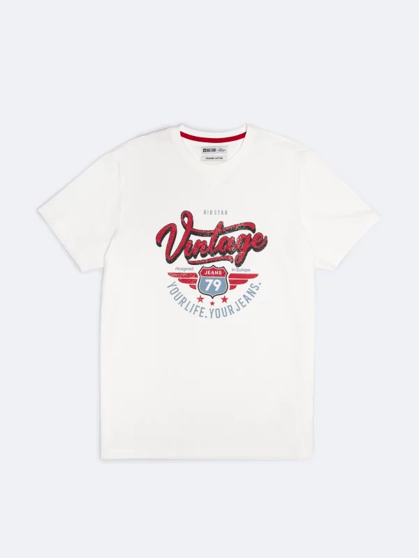 Koszulka męska z nadrukiem biała Merret 100