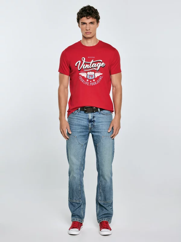 Koszulka męska z nadrukiem czerwona Merret 603