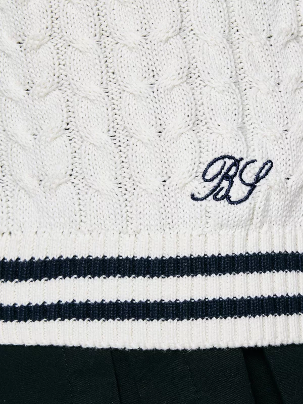 Kardigan dziewczęcy z kontrastowym wykończeniem kremowy Misia 102