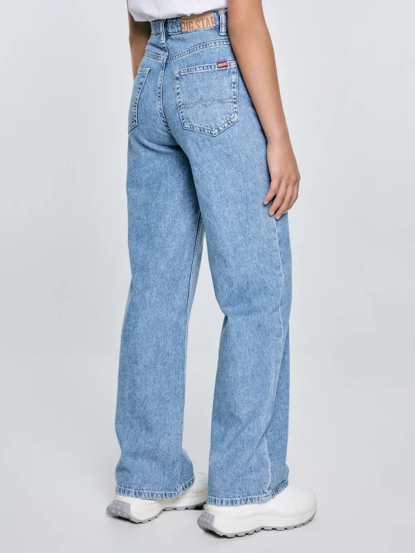 Jeansy dziewczęce z szeroką nogawką niebieskie Natalie 194
