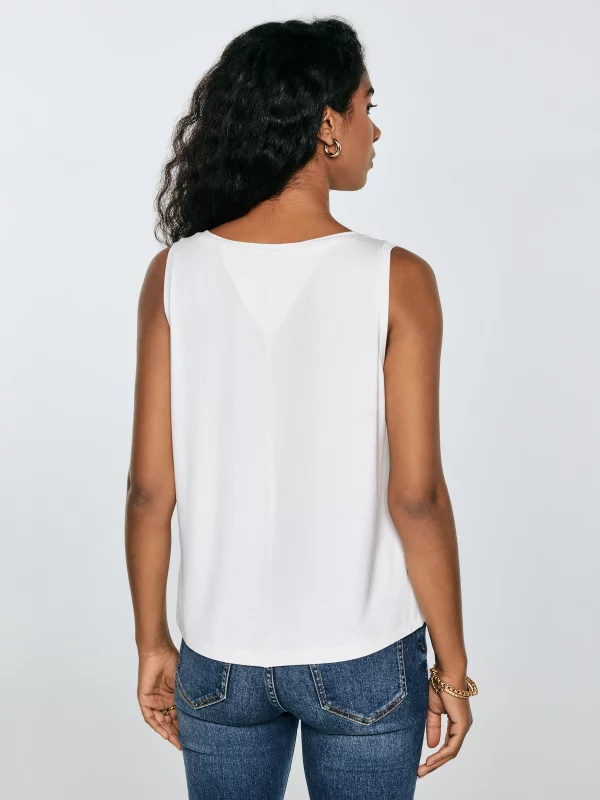 Koszulka damska na ramiączkach z wiskozy biała Pistima 100