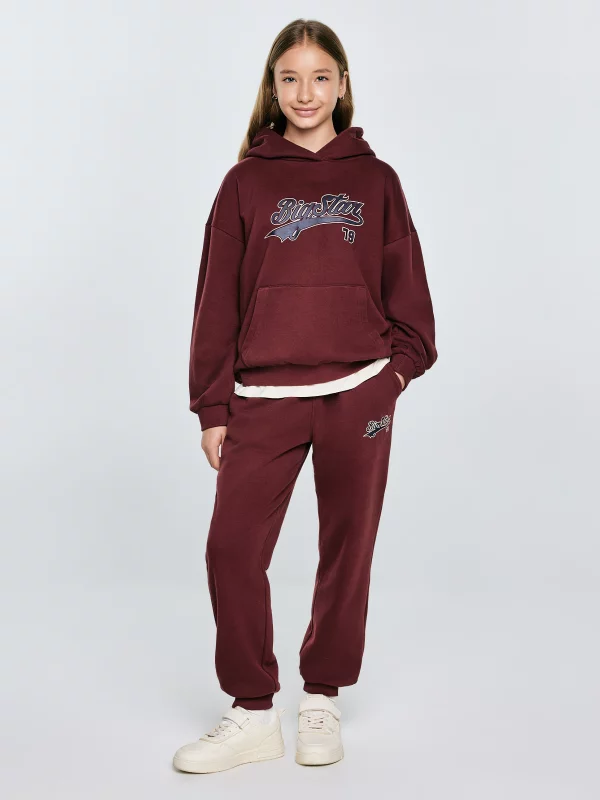 Spodnie dziewczęce dresowe bordowe Rubiliap 604