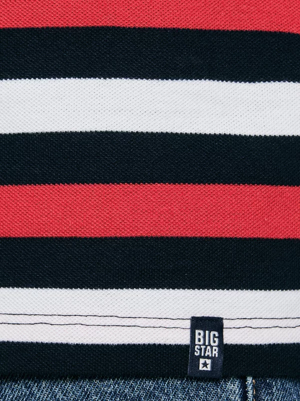 Koszulka męska polo w kolorowe paski Seulir 603