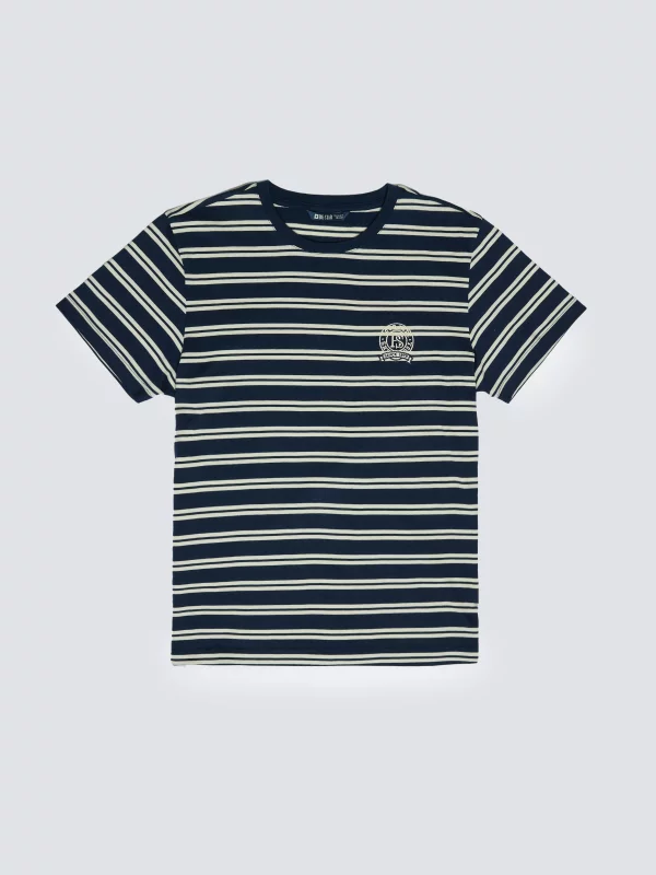 Koszulka chłopięca w paski granatowa Sewer 403