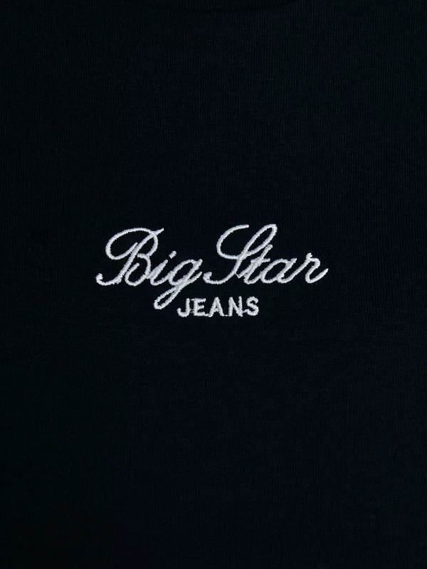 Koszulka dziewczęca slim z haftem granatowa Tomsa 403