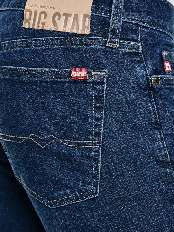 Jeansy męskie dopasowane granatowe Terry 490