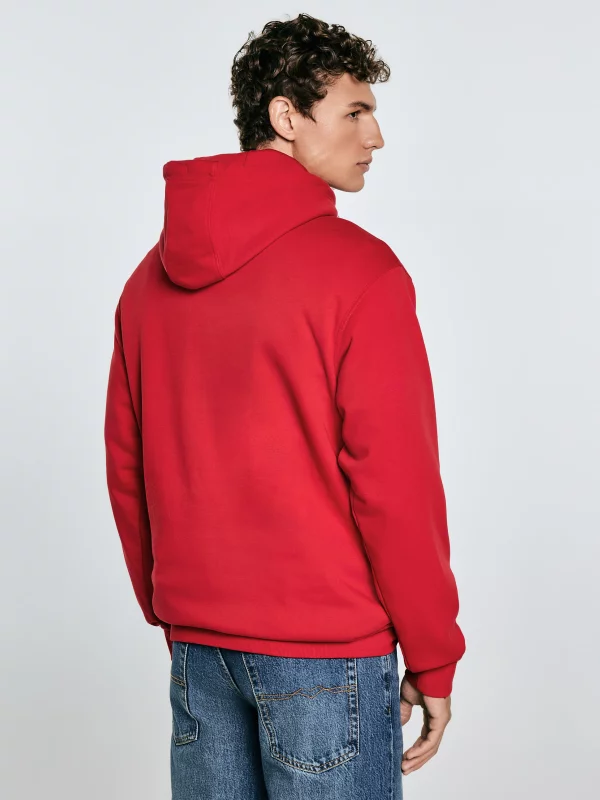 Bluza męska z kapturem z nadrukiem czerwona Luka 603
