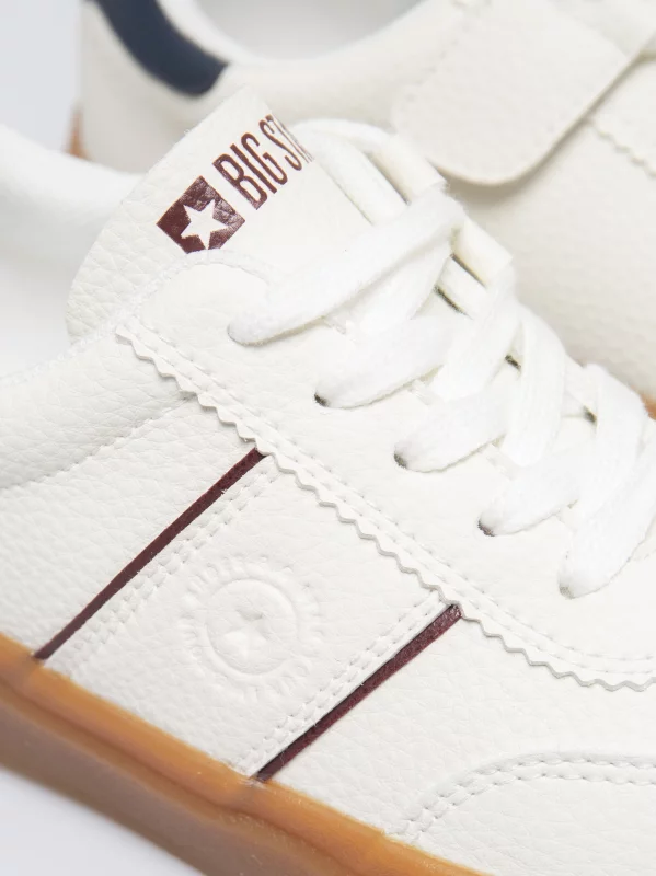 Sneakersy dziecięce ze skóry ekologicznej białe SS374024 101