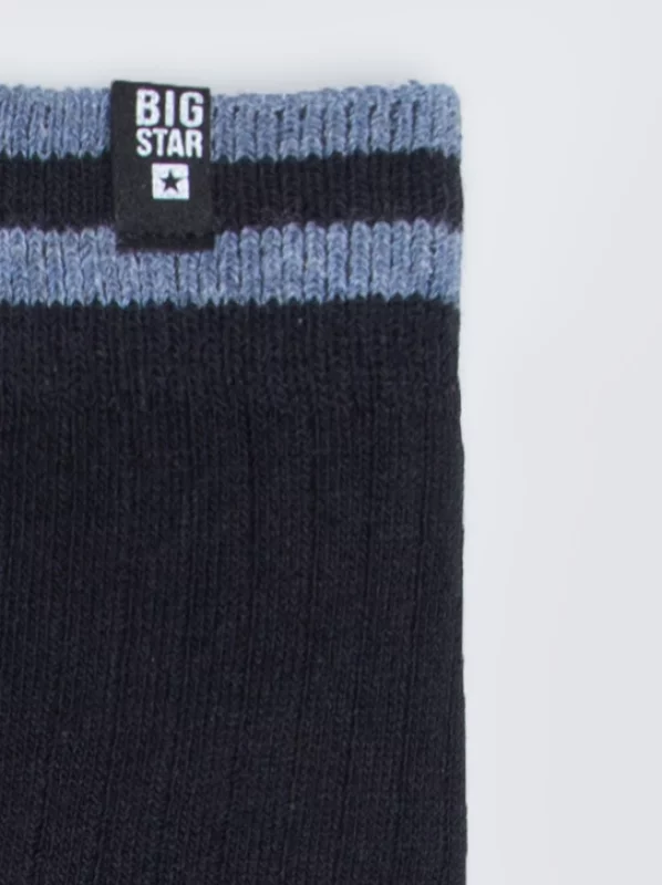 Skarpety męskie w prążek czarne Wersi 906