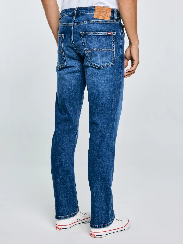 Jeansy męskie z prostą nogawką niebieskie Colt 480