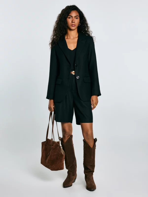 Marynarka damska z dodatkiem wełny czarna Emisa 906