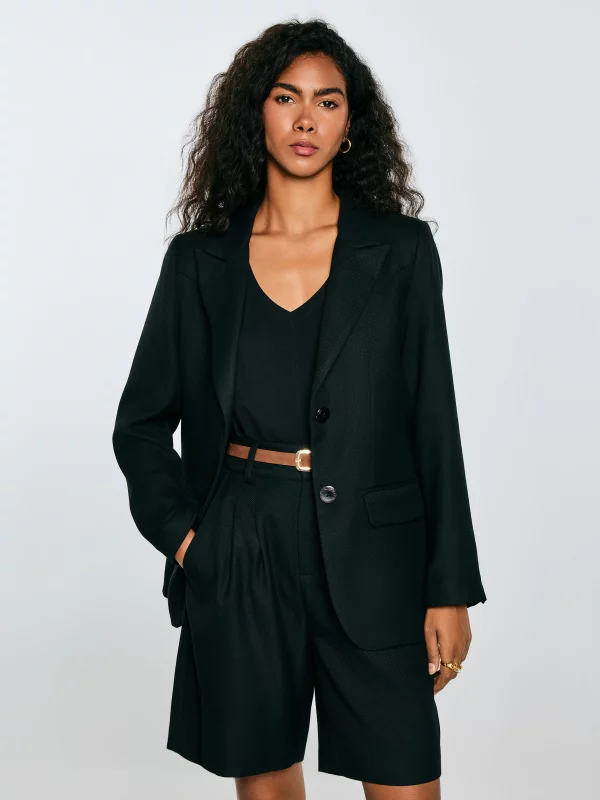 Marynarka damska z dodatkiem wełny czarna Emisa 906