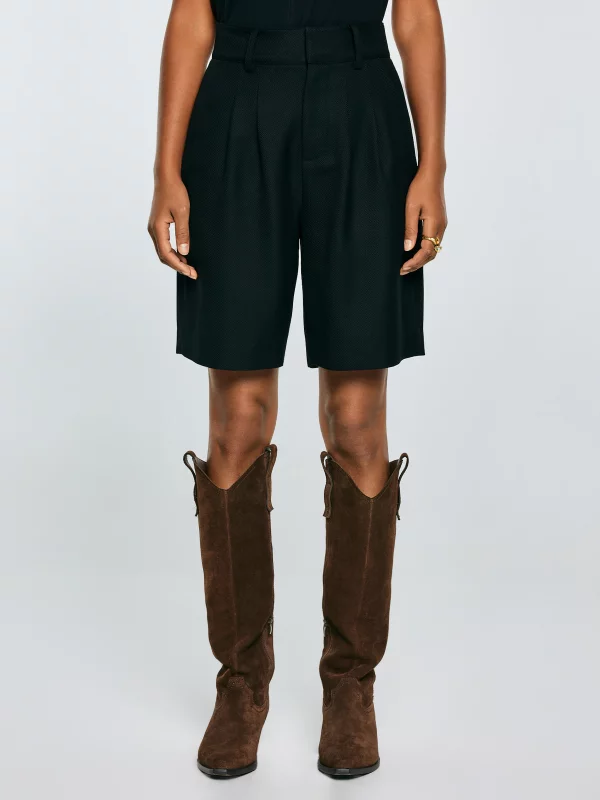 Szorty damskie z dodatkiem wełny czarne Emis 906