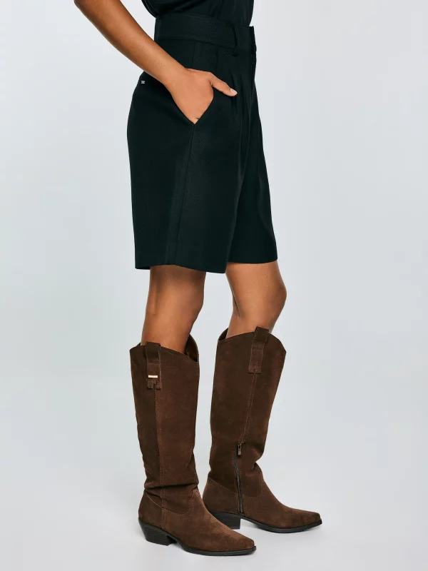 Szorty damskie z dodatkiem wełny czarne Emis 906