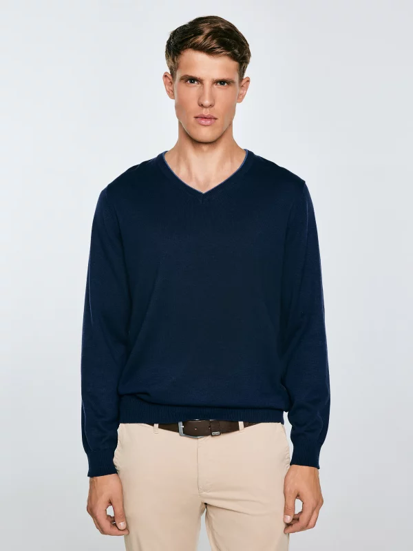 Sweter męski granatowy Vason 403