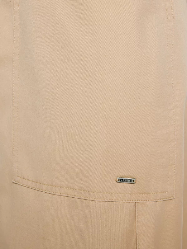 Spodnie damskie 7/8 z kieszeniami beżowe Nakia 801