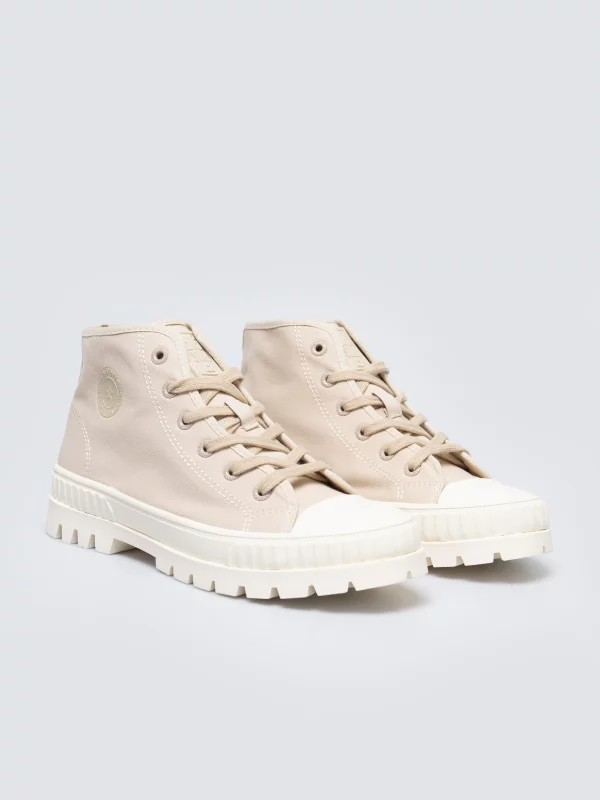 ★J★ Beżowe wysokie trampki damskie OO274006 801 | Bigstar.pl