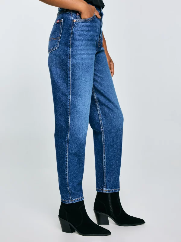 Jeansy damskie mom jeans niebieskie Silla 620