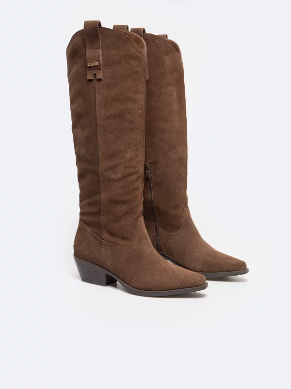 Kowbojki damskie ze skóry naturalnej SS274455 803