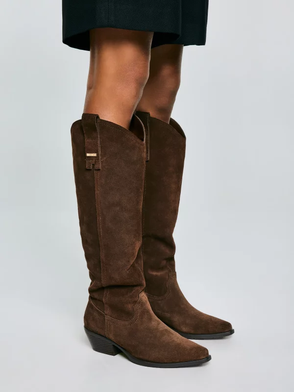 Kowbojki damskie ze skóry naturalnej SS274455 803