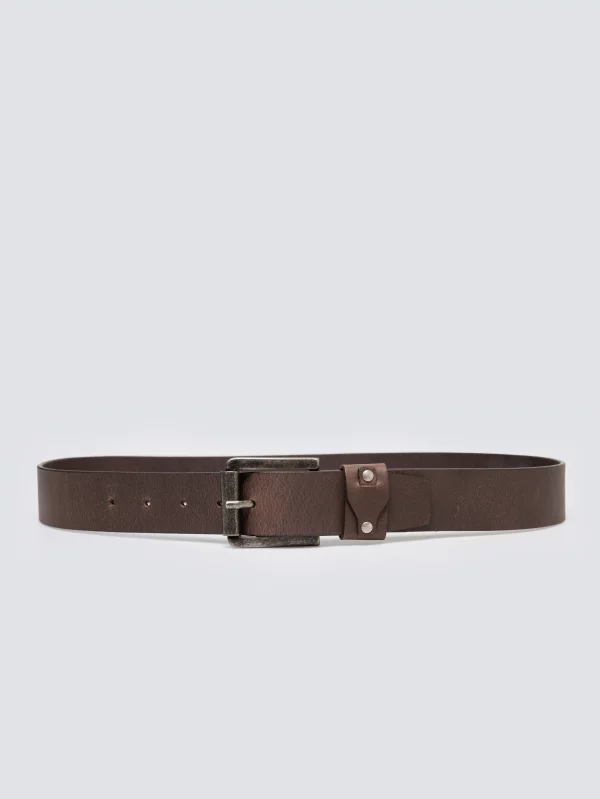 Pasek męski skórzany brązowy Rinde 803