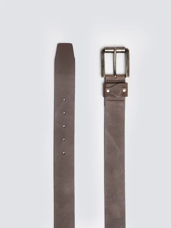 Pasek męski skórzany brązowy Rinde 803