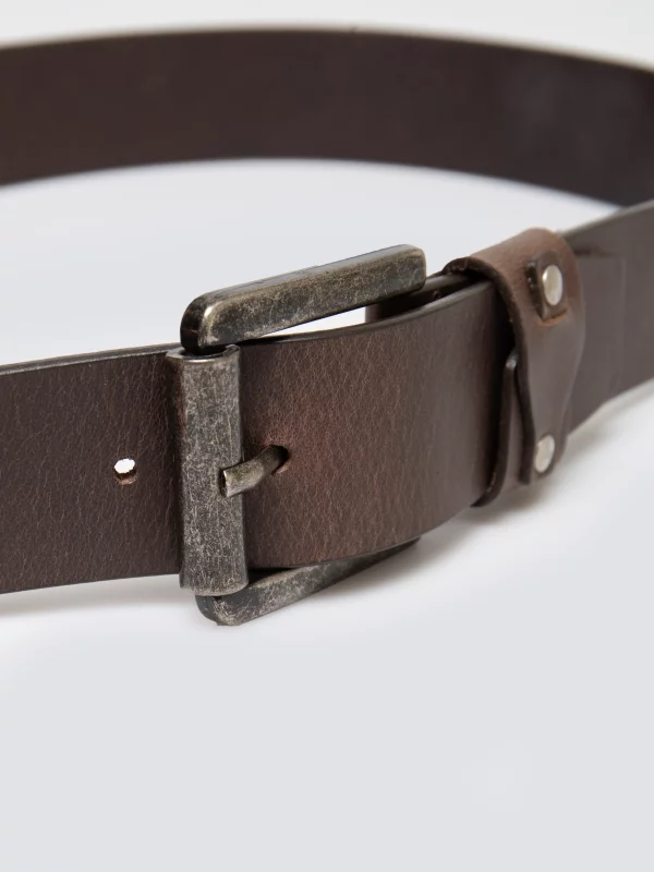 Pasek męski skórzany brązowy Rinde 803