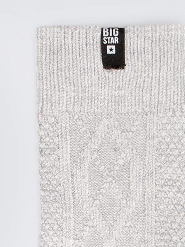 Skarpety damskie z wiskozy o warkoczowym splocie szare Eline 902