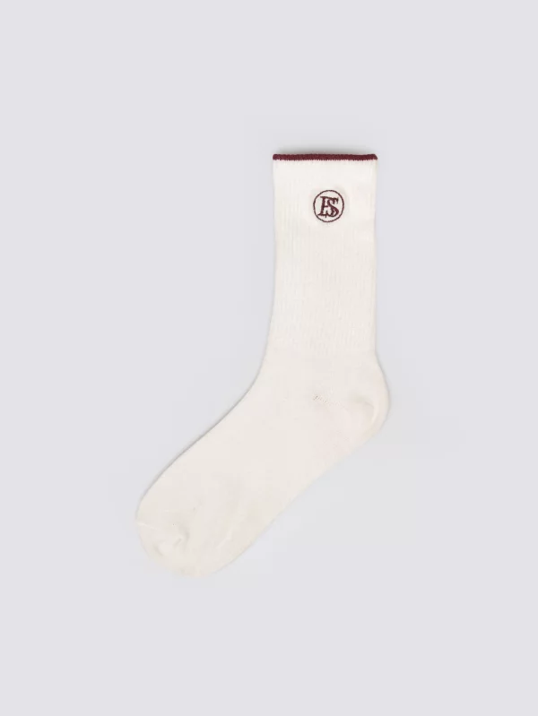 Skarpety męskie prążkowane białe Richis 100