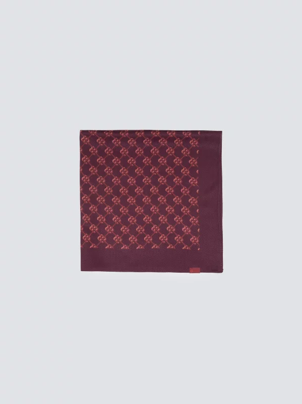 Szal damski z wiskozy z printem bordowy Margotta 604