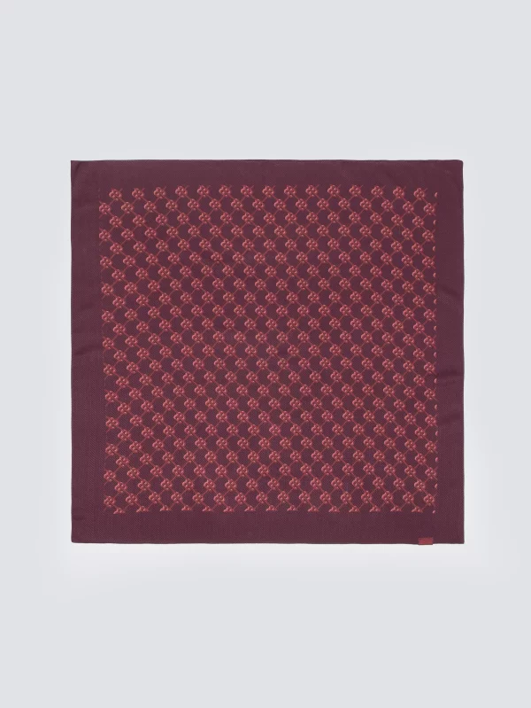 Szal damski z wiskozy z printem bordowy Margotta 604