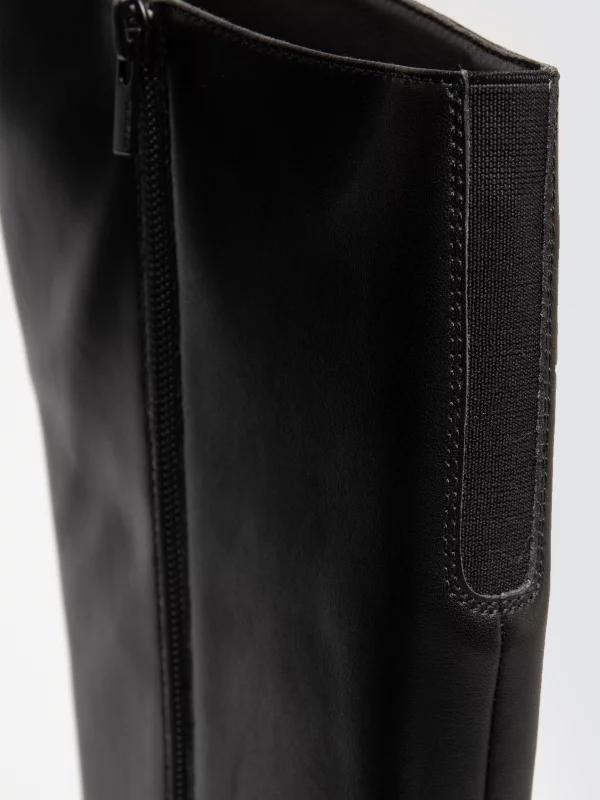 Kozaki damskie ze skóry naturalnej czarne SS274618 906