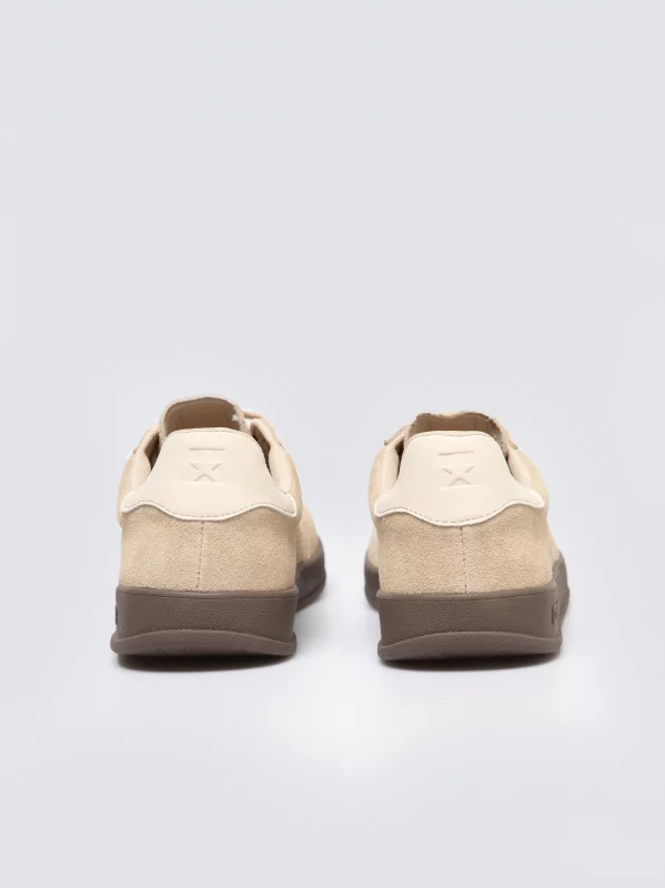Sneakersy damskie ze skóry naturalnej zamszowej beżowe SS274689 801