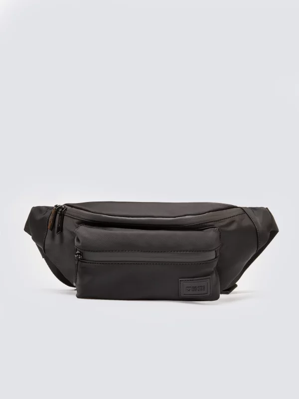 Saszetka męska typu nerka czarna Tizanor 906