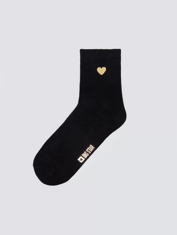 Skarpety damskie prążkowane czarne Sonja 906