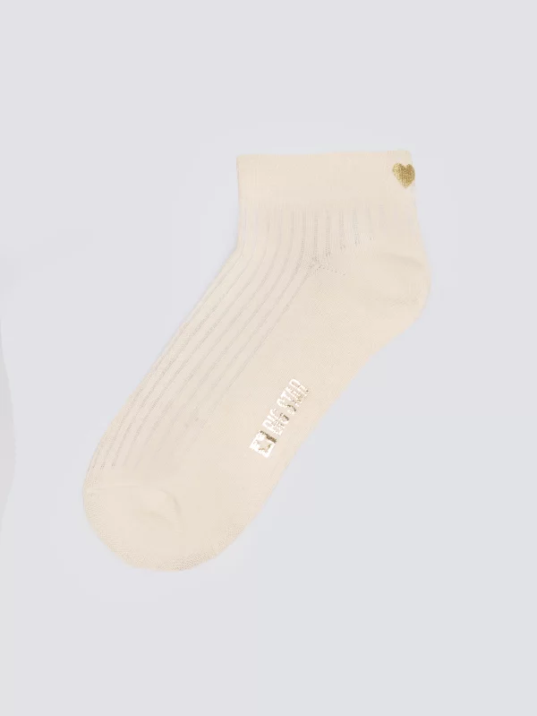 Stopki damskie prążkowane kremowe Sofi 102