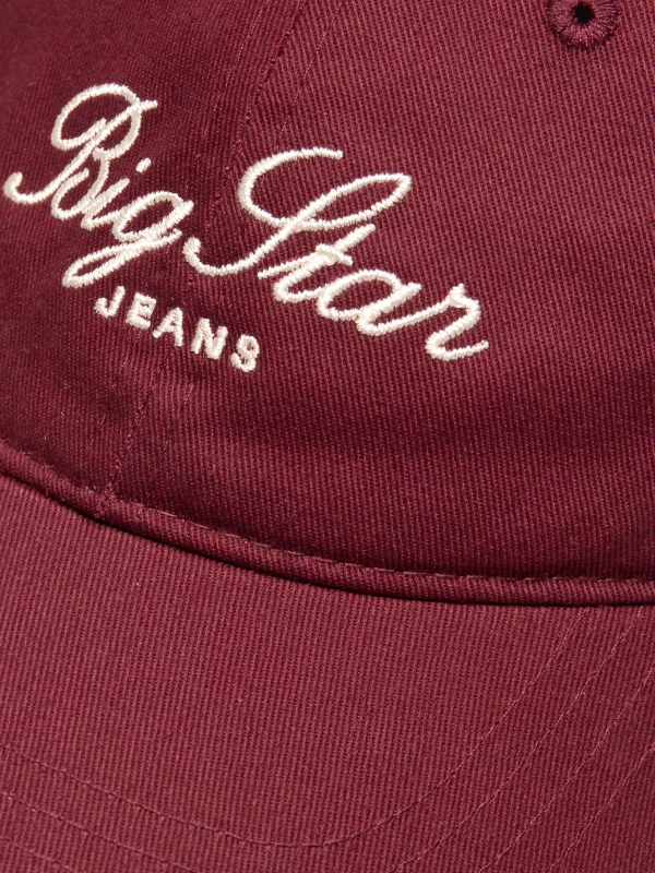 Czapka damska z daszkiem z haftem bordowa Bellia 604