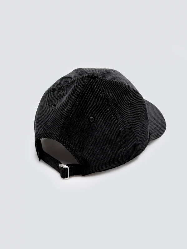 Czapka z daszkiem sztruksowa czarna Cordi 906