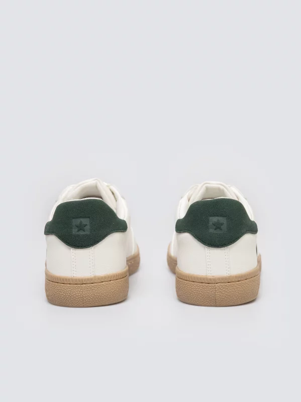 Sneakersy męskie ze skóry ekologicznej białe SS174081 101