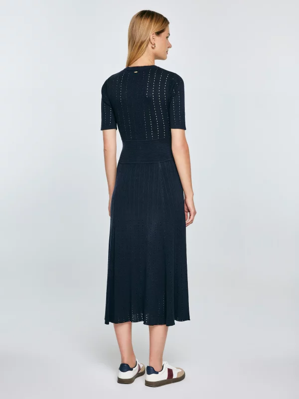 Sukienka damska midi sweterkowa granatowa Adalina 403